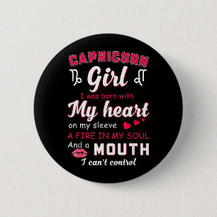 Chapa Redonda De 5 Cm Chica Capricornio Frase Divertida Con Signo Zodiac