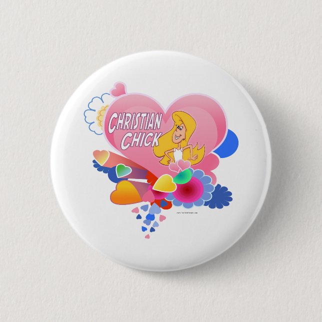 Chapa Redonda De 5 Cm Chica Cristiana (Anverso)