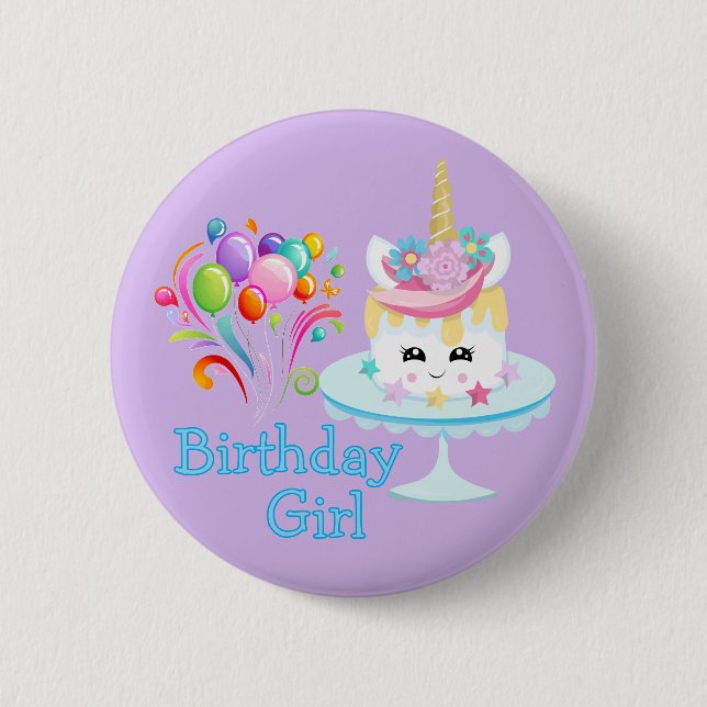 Chapa Redonda De 5 Cm Chica Cumpleañera  (Anverso)