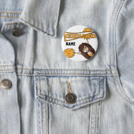 Chapa Redonda De 5 Cm Chica Cute, animadora del oro | Personalizar