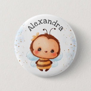 Chapa Redonda De 5 Cm Chica Cute Bumblebee Kids