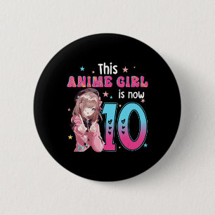 Chapa Redonda De 5 Cm chica de 10 años Kawaii Regalos Anime Chica 10 Bir
