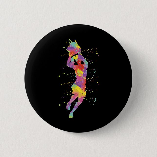 Chapa Redonda De 5 Cm Chica de baloncesto 2 (Anverso)
