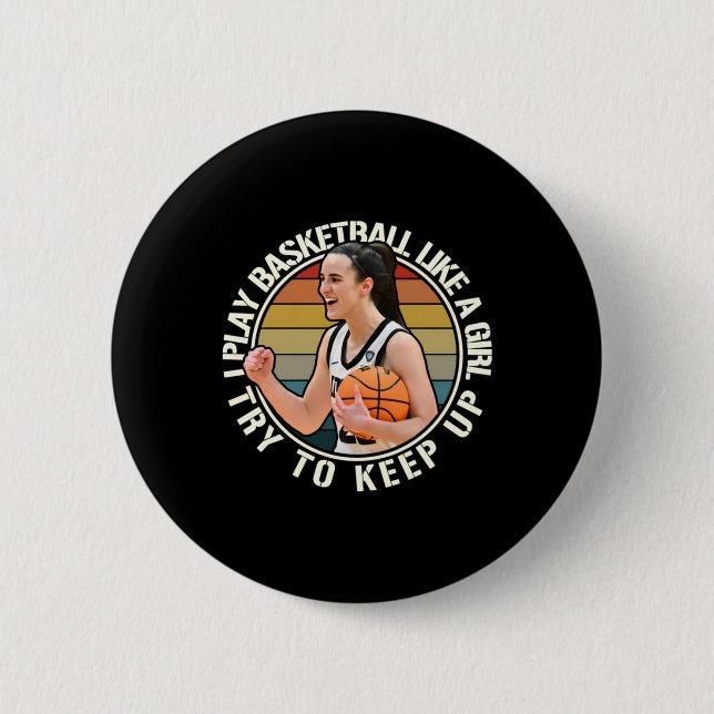 Chapa Redonda De 5 Cm Chica de baloncesto 2 (Anverso)
