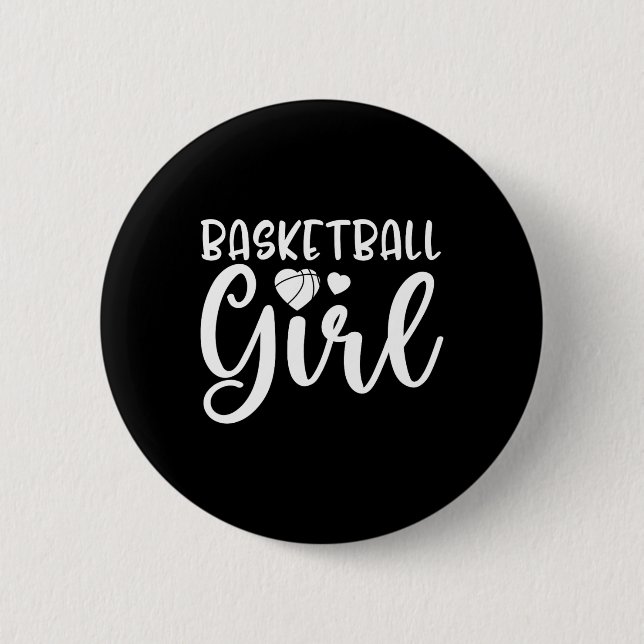 Chapa Redonda De 5 Cm Chica de baloncesto divertido (Anverso)