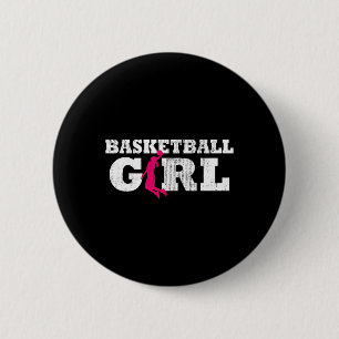 Chapa Redonda De 5 Cm Chica de baloncesto Jugador Silhouette Sport Gift