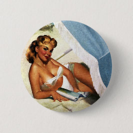 Chapa Redonda De 5 Cm Chica de Beach Beauty Pin Up