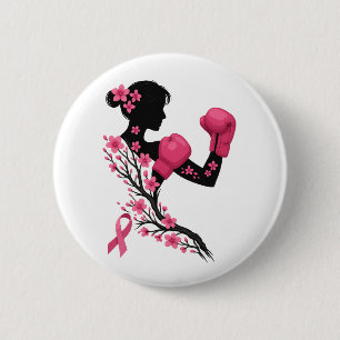 Chapa Redonda De 5 Cm Chica de boxeo Pin de sensibilización sobre el cán