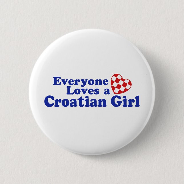 Chapa Redonda De 5 Cm Chica de Croacia (Anverso)