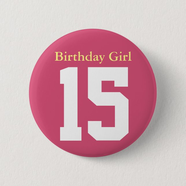 Chapa Redonda De 5 Cm Chica de cumpleaños 15 (Anverso)