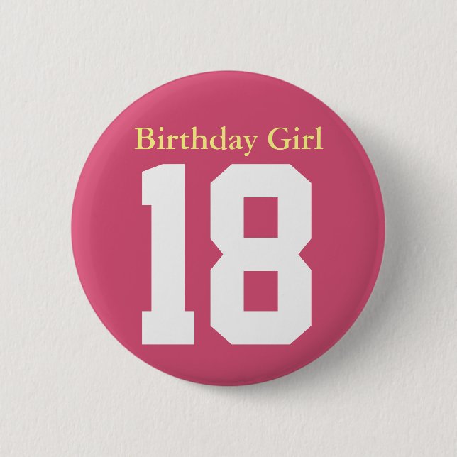 Chapa Redonda De 5 Cm Chica de cumpleaños 18 (Anverso)