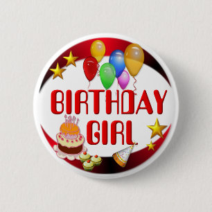 Chapa Redonda De 5 Cm Chica de cumpleaños ~Button