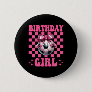 Chapa Redonda De 5 Cm Chica de Cumpleaños Chica de Fútbol Mamá de Fútbol