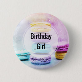 Chapa Redonda De 5 Cm Chica de cumpleaños foto de coloridos y deliciosos