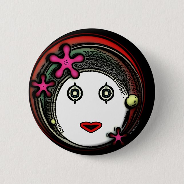 Chapa Redonda De 5 Cm Chica de espacio de flores (Anverso)