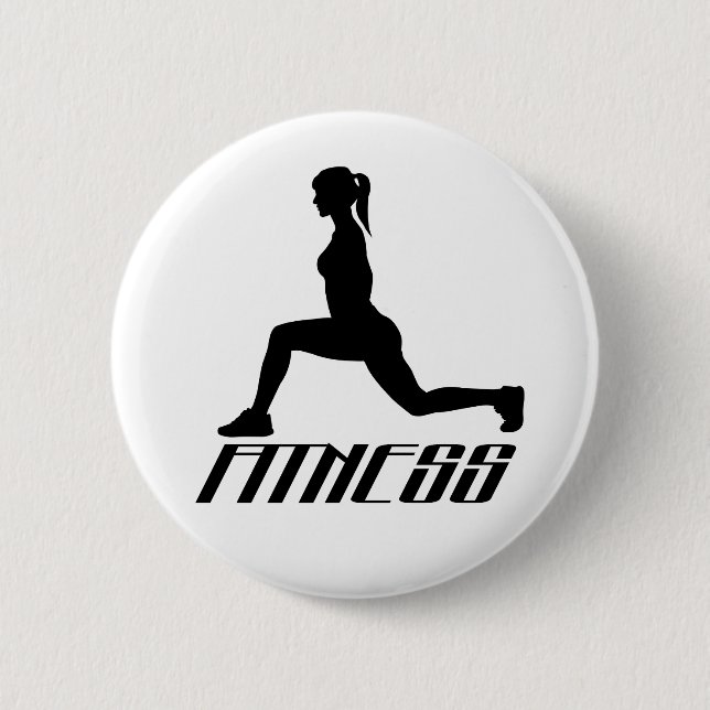 Chapa Redonda De 5 Cm Chica de fitness (Anverso)