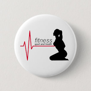 Chapa Redonda De 5 Cm Chica de fitness