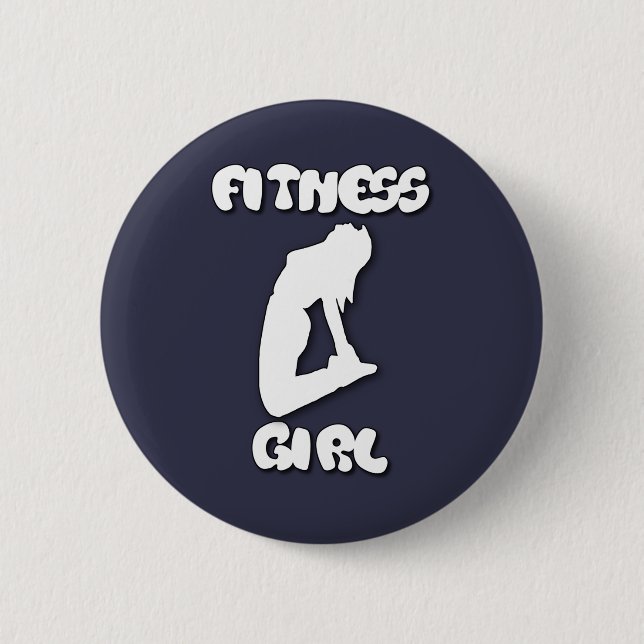 Chapa Redonda De 5 Cm chica de fitness (Anverso)