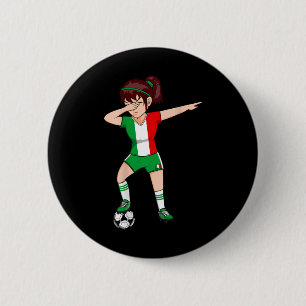Chapa Redonda De 5 Cm Chica de fútbol haciendo Dabbing Jersey de Italia