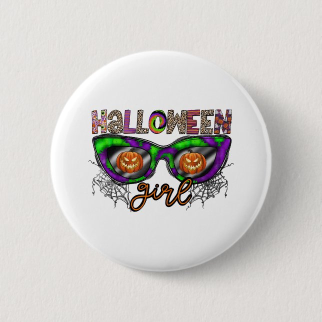 Chapa Redonda De 5 Cm Chica de Halloween (Anverso)