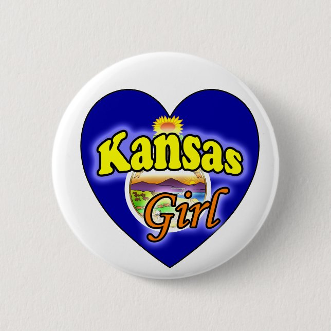 Chapa Redonda De 5 Cm Chica de Kansas (Anverso)