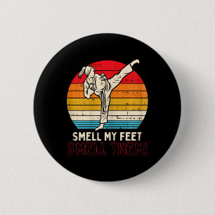 Chapa Redonda De 5 Cm Chica de los pies olores Ponytail Kick Karate Taek