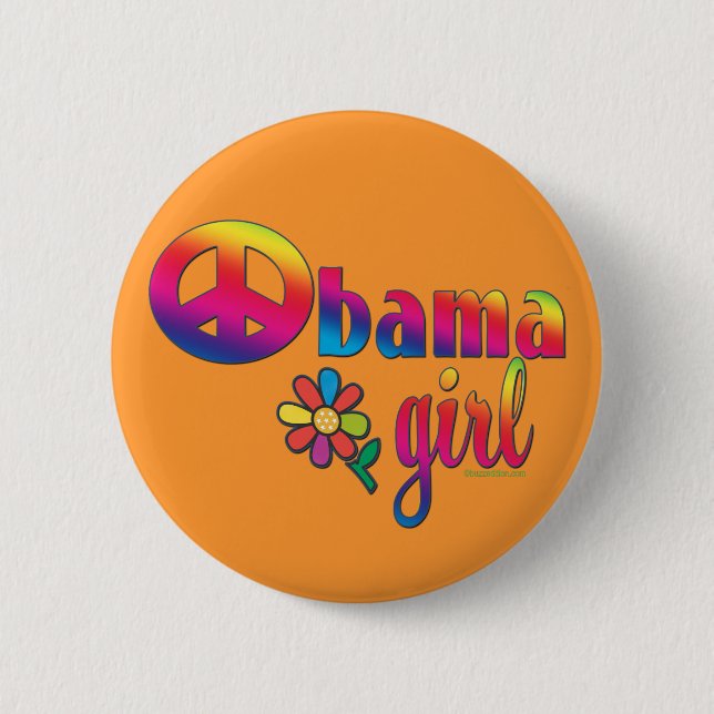 Chapa Redonda De 5 Cm Chica de Obama (Anverso)