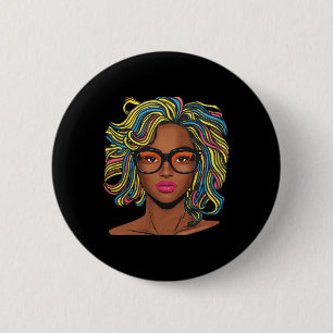 Chapa Redonda De 5 Cm Chica de pelo rastas orgullo de mujeres negras afr