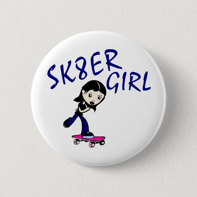 Chapa Redonda De 5 Cm chica de sk8er (Anverso)