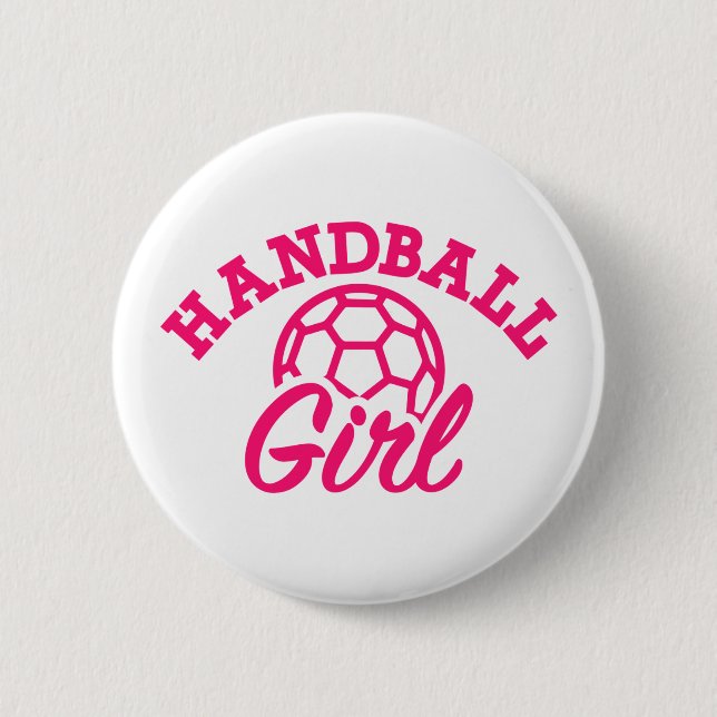 Chapa Redonda De 5 Cm Chica del balonmano (Anverso)