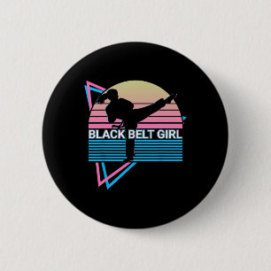 Chapa Redonda De 5 Cm Chica del cinturón negro - Judo Karate Jiu Jitsu T