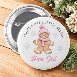 Chapa Redonda De 5 Cm Chica del equipo Gingerbread Fiesta de Revelación 