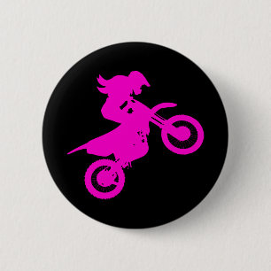 Chapa Redonda De 5 Cm Chica Dirt Bike