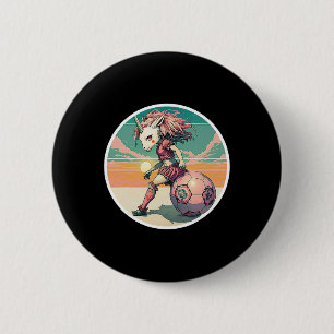 Chapa Redonda De 5 Cm Chica Fútbol Anime Manga Unicornio Retro Chicas Fú