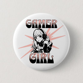 Chapa Redonda De 5 Cm Chica Gamer | Juegos