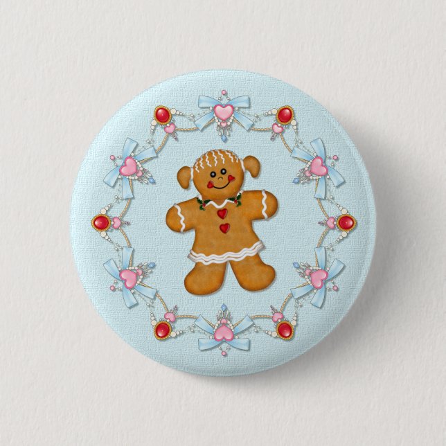 Chapa Redonda De 5 Cm Chica Gingerbread (Anverso)