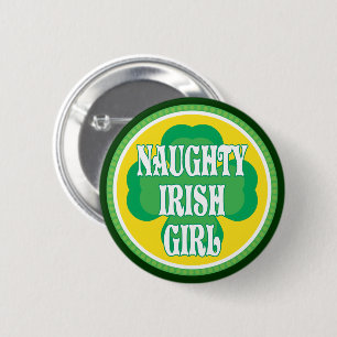 Chapa Redonda De 5 Cm Chica irlandés travieso