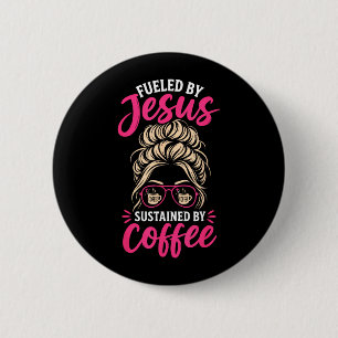 Chapa Redonda De 5 Cm Chica Jesús Café Mujeres Fe Cristiana Creyente