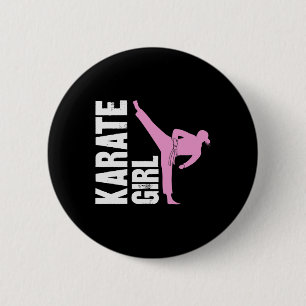 Chapa Redonda De 5 Cm Chica Karate Artes Marciales Chicas Defensa Person