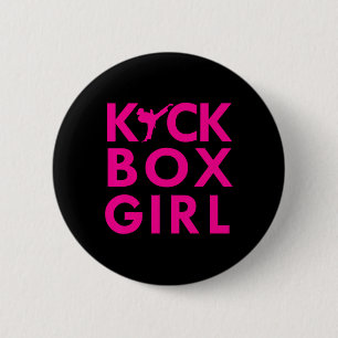 Chapa Redonda De 5 Cm Chica Kickbox Karate Kickboxing Artes Marciales