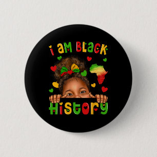 Chapa Redonda De 5 Cm Chica negra afroamericana afro Niños Historia negr