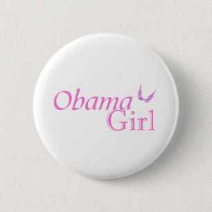 Chapa Redonda De 5 Cm "Chica Obama", pin oficial