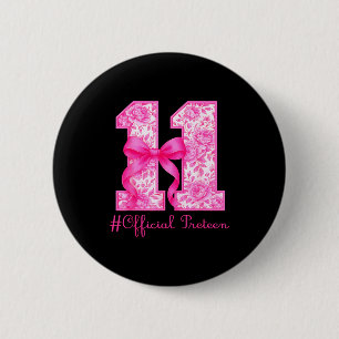 Chapa Redonda De 5 Cm Chica Oficial Pre-adolescente Cumpleaños 11 Rosa C