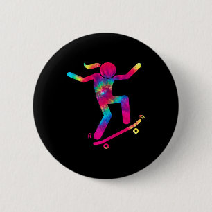 Chapa Redonda De 5 Cm Chica Patinadora Divertida Me Encanta Patinar Pati
