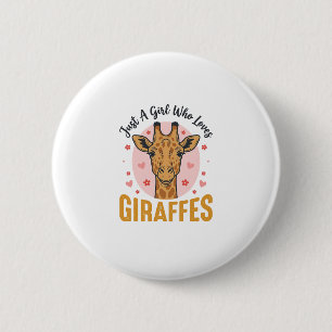 Chapa Redonda De 5 Cm Chica Que Ama Las Jirafas Diseño De Grabado Vintag