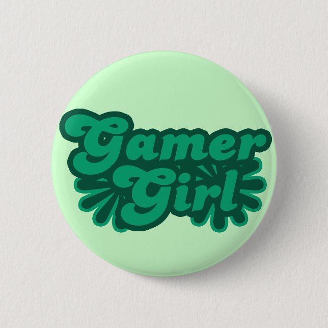 Chapa Redonda De 5 Cm Chica Retro Gamer (Anverso)