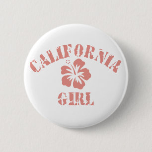 Chapa Redonda De 5 Cm Chica Rosa de California