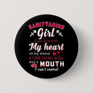 Chapa Redonda De 5 Cm Chica Sagitario Frase Divertida Con Signo Zodiacal