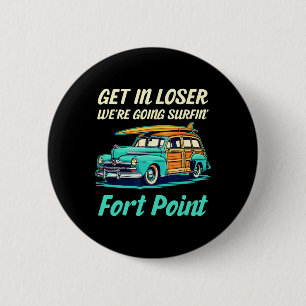 Chapa Redonda De 5 Cm Chica Surf San Francisco Fort Point Mujeres Hombre