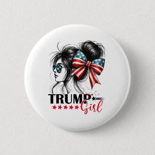Chapa Redonda De 5 Cm Chica Trump Moño Desordenado Gafas De Sol Trump 20
